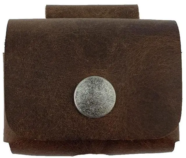 Main image of LeatherTex, Rustic Charging Cover Compatible with AirPods Pro, Pocket Size, Bluetooth Device Case, Portable Carrying Pouch, Full Grain Leather, Handmade, Bourbon Brown