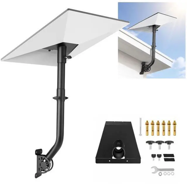 Main image of Gen 3 Starlink Mount, Adjustable Wall /Roof Satellite Dish Mounting Kit with 360Rotatable Pole for Wall Compatible with Starlink Standard 4/4X/V3-Include Starlink Gen 3 Pipe Adapter