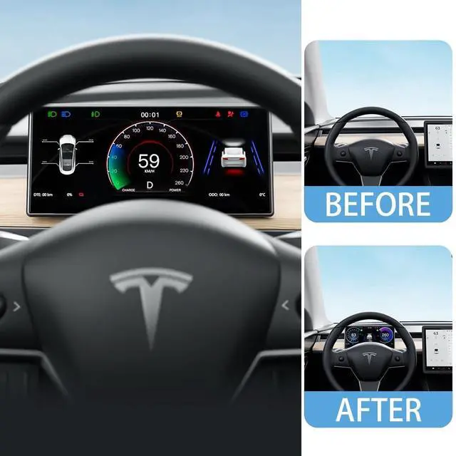 Alt view image 3 of 5 - 9'' Head Up Display for Tesla Model 3 2024-2026 with Touchscreen Wireless Carplay Android Auto Hud Display