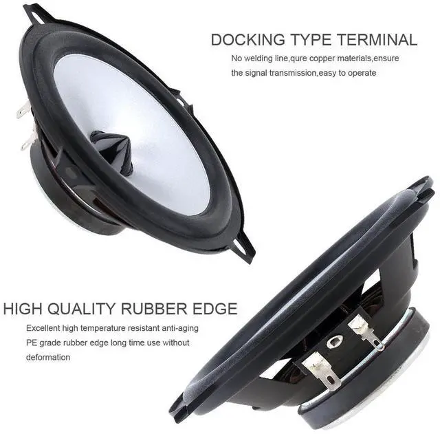 Alt view image 3 of 5 - ePathChina 2pcs 5 Inch 60W 2 Way Coaxial Car Speakers Automobile HiFi Full Range Frequency Sensitivity Power Loudspeaker