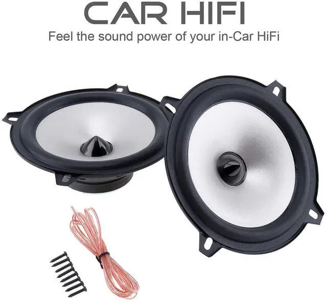 Alt view image 4 of 5 - ePathChina 2pcs 5 Inch 60W 2 Way Coaxial Car Speakers Automobile HiFi Full Range Frequency Sensitivity Power Loudspeaker
