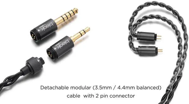 Alt view image 3 of 5 - ORIVETI bleqk Purecaster in Ear Monitors, 12.2mm Aluminum-Magnesium Alloy Dynamic Driver HiFi IEM, CNC-Milled Metal Shell, Interchangeable Nozzle, Detachable 0.78mm 2 Pin Cable