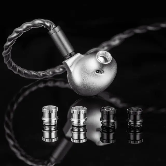 Alt view image 4 of 5 - ORIVETI bleqk Purecaster in Ear Monitors, 12.2mm Aluminum-Magnesium Alloy Dynamic Driver HiFi IEM, CNC-Milled Metal Shell, Interchangeable Nozzle, Detachable 0.78mm 2 Pin Cable