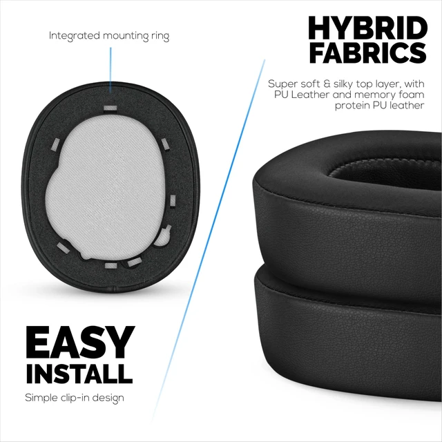 Alt view image 5 of 5 - Hybrid Earpads for JBL E65 (E65BT E65BTNC), Live 650 (650NC 650BTNC), Live 660 (660NC 660BTNC) & Duet NC Headphones, Cool Gel, Super Soft Fabric, PU Leather & Thicker Memory Foam, by Brainwavz