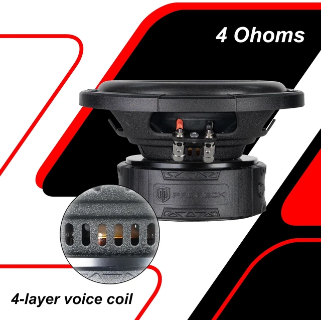 Alt view image 5 of 5 - PRORECK Audio 408 8" Dual Voice Coil, Max Power 1200W Max Power Loud Car subwoofer(Single) (8" Dual-4Ohm)