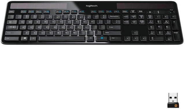 Main image of Logitech K750 Wireless Solar Keyboard for Windows, 2.4GHz Wireless with USB Unifying Receiver, Ultra-Thin, Compatible with PC, Laptop - Black