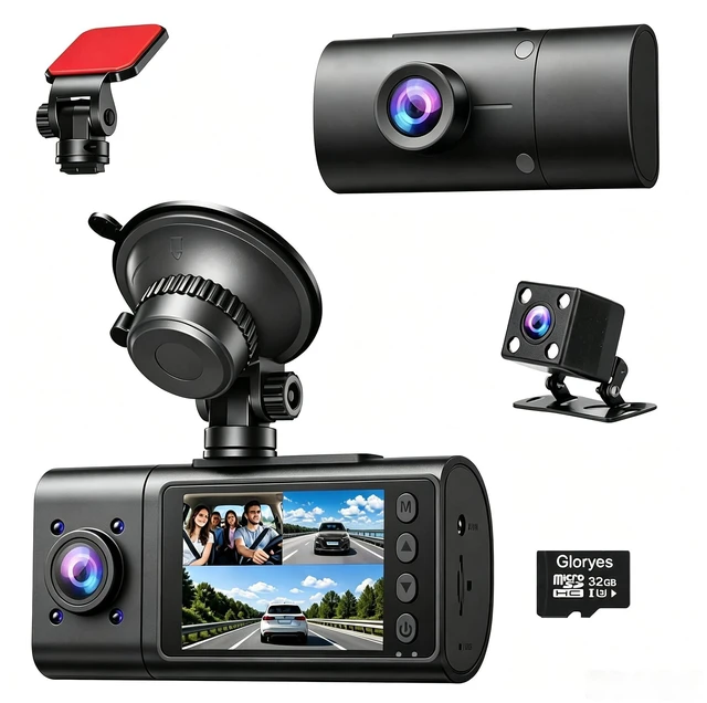 Main image of 2026 Dash Cam, 3 Channel Dash Cam Front and Rear Inside,Interior Car Camera,24Hr Parking Monitor 1S Recording,2.5K Single Front,Dash Camera for Cars with IR Night Vision,Free 32G Card
