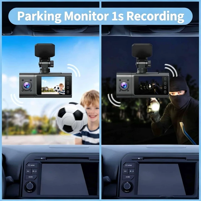 Alt view image 2 of 5 - 2026 Dash Cam, 3 Channel Dash Cam Front and Rear Inside,Interior Car Camera,24Hr Parking Monitor 1S Recording,2.5K Single Front,Dash Camera for Cars with IR Night Vision,Free 32G Card