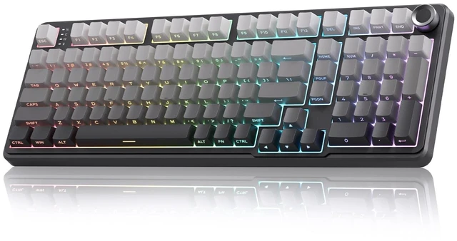 Main image of RedThunder K95 S Wireless Mechanical Gaming Keyboard, Hot Swappable Creamy Keyboard with Knob, RGB Backlit, Pre-lubed Linear Switches, Side Engraved PBT Keycaps, Wireless/Wired/BT5.0, Gr