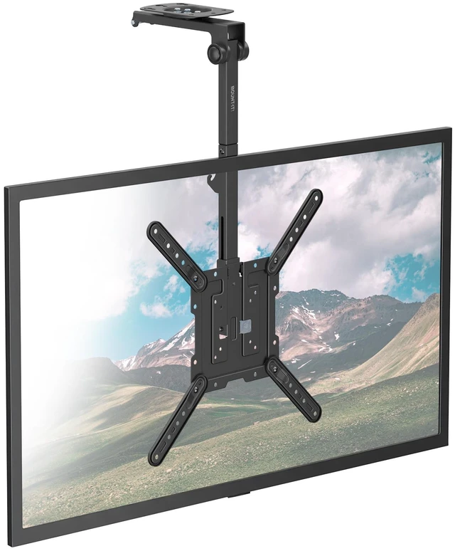 Main image of Mount-It! Fold-Up Ceiling TV Mount for 2355 Inch TVs with Longer Arm, Space-Saving Flip Down Bracket for Flat & Slanted Ceilings, Retractable Tilt & Swivel Mount, VESA up to 400x400, 44 lbs Capacity