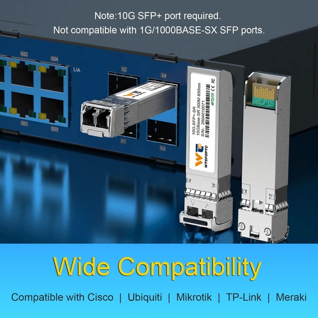 Alt view image 2 of 5 - 10G SR SFP Transceiver 2 Pack, 10gb Optical SFP+ LC Module Multimode 300m