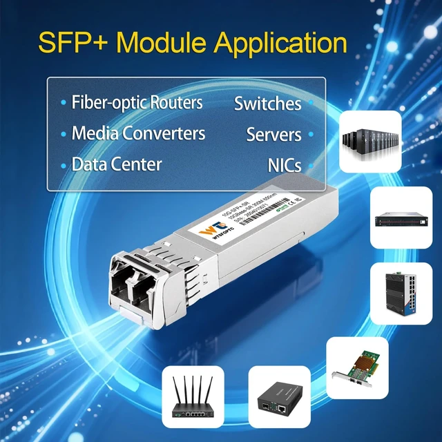 Alt view image 4 of 5 - 10G SR SFP Transceiver 2 Pack, 10gb Optical SFP+ LC Module Multimode 300m