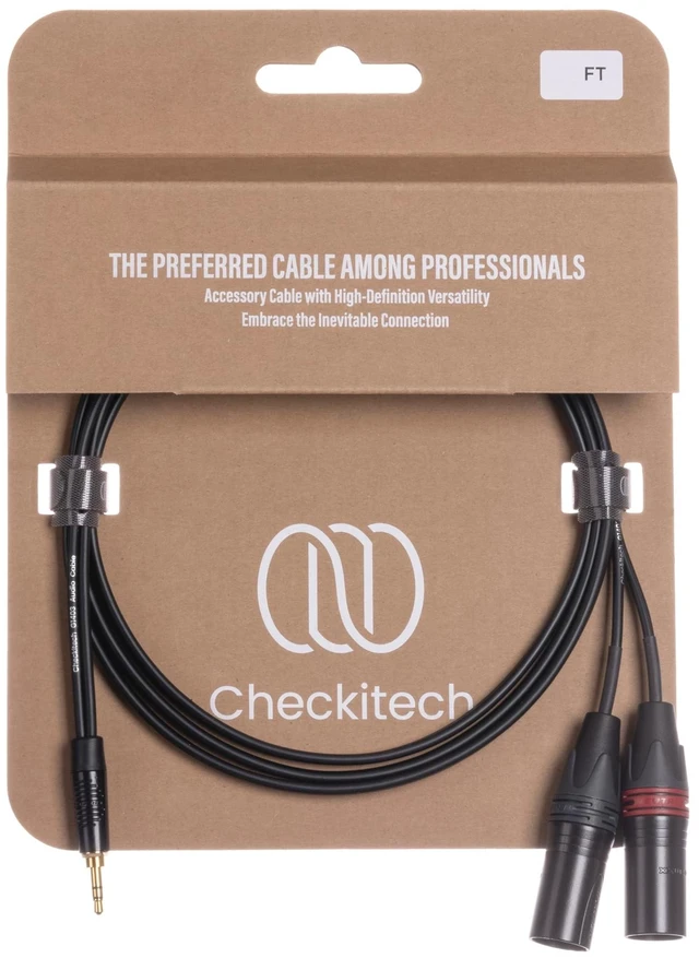 Main image of Checkitech Gratify G1403 3.5mm TRS Male to Dual XLR Male Left/Right - 3 Foot