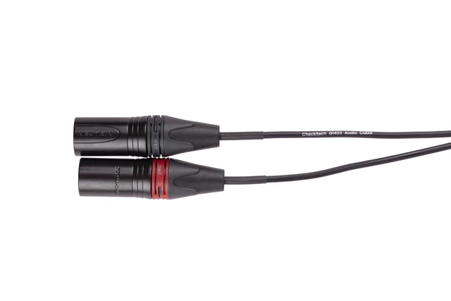 Alt view image 4 of 4 - Checkitech Gratify G1403 3.5mm TRS Male to Dual XLR Male Left/Right - 3 Foot