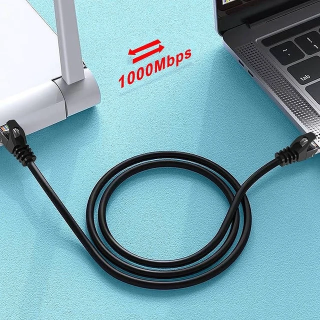 Alt view image 5 of 5 - Lteirwe 100FT Cat6 Ethernet Cable 10Gbps High Speed,Black