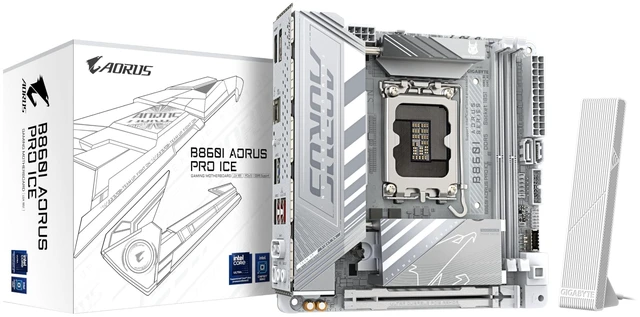 Main image of GIGABYTE B860I AORUS PRO ICE Motherboard - Intel Core Ultra Series CPUs, 8+1+2+1 Phases VRM, up to 9200MHz DDR5, 1xPCIe 5.0 + 1xPCIe 4.0 M.2, 2.5GbE LAN, WiFi 7, Thunderbolt 4