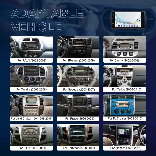 Alt view image 2 of 5 - Car Radio for Toyota Echo 2000-2005 with Wireless Carplay & Android Auto, 9 Inch IPS Touch Screen for Echo Car Stereo BT FM in Dash GPS WiFi Backup Camera SWC-2+32G