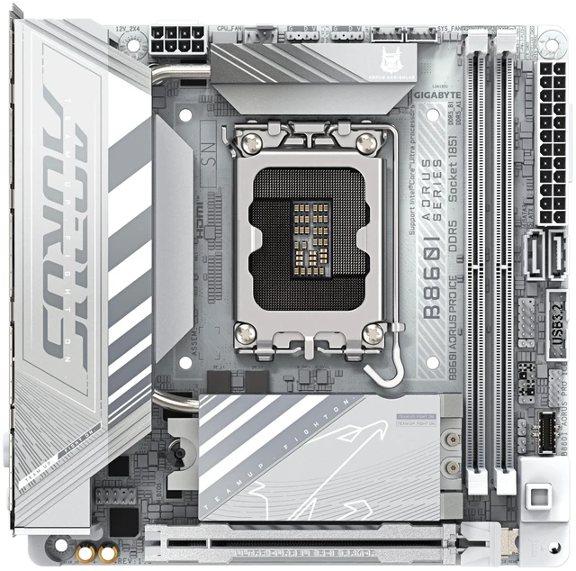 Alt view image 2 of 5 - GIGABYTE B860I AORUS PRO ICE Motherboard - Intel Core Ultra Series CPUs, 8+1+2+1 Phases VRM, up to 9200MHz DDR5, 1xPCIe 5.0 + 1xPCIe 4.0 M.2, 2.5GbE LAN, WiFi 7, Thunderbolt 4