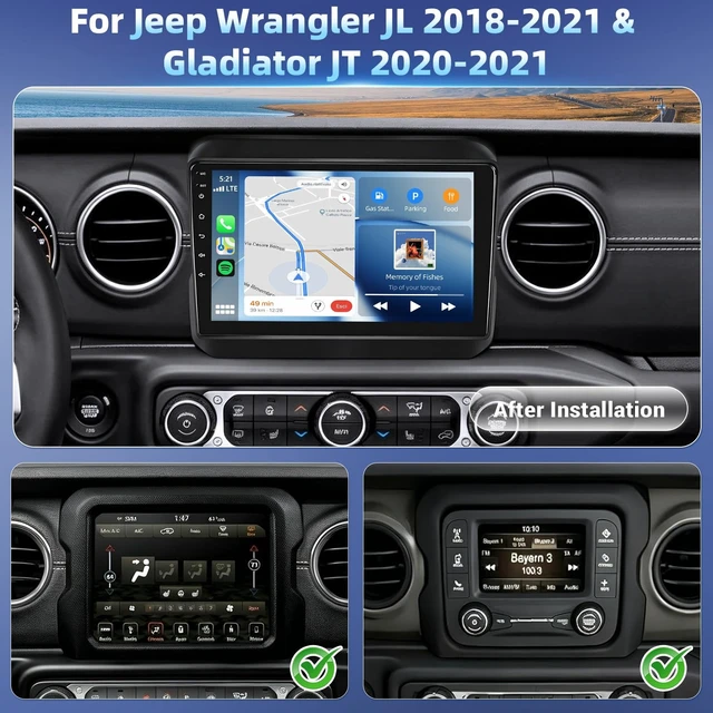 Alt view image 2 of 5 - 4Core+64GCar Radio for Jeep Wrangler JL 2018-2021 Gladiator JT 2020-2021