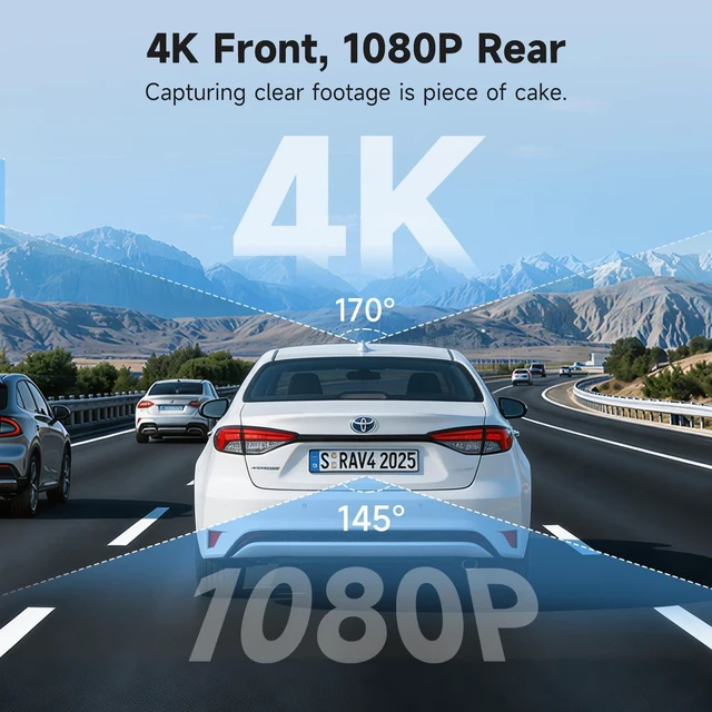 Alt view image 3 of 5 - 4K+1080P Dash Cam Front and Rear for Toyota Corolla Gen12 E210 2023-2026