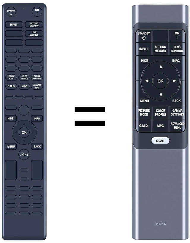 Main image of New RM-MH27 Replacement Remote Control for JVC 3LCD Home Theater Projector
