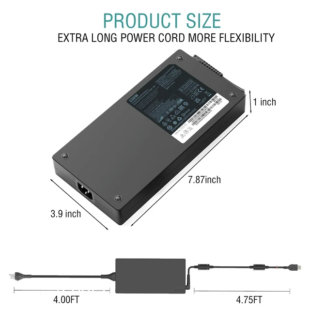 Alt view image 3 of 5 - 230W AC Adapter Power Supply Replacement for Lenovo