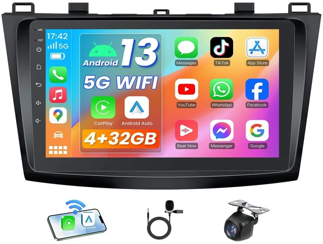 Main image of 8Core Car Radio for Mazda 3 2010 2011 2012 2013 GPS 5G-WiFi Bluetooth 5.0 FM SWC 4+32G 1280x800 Touchscreen with Wireless Carplay & Android Auto 1080P AHD Backup Camera