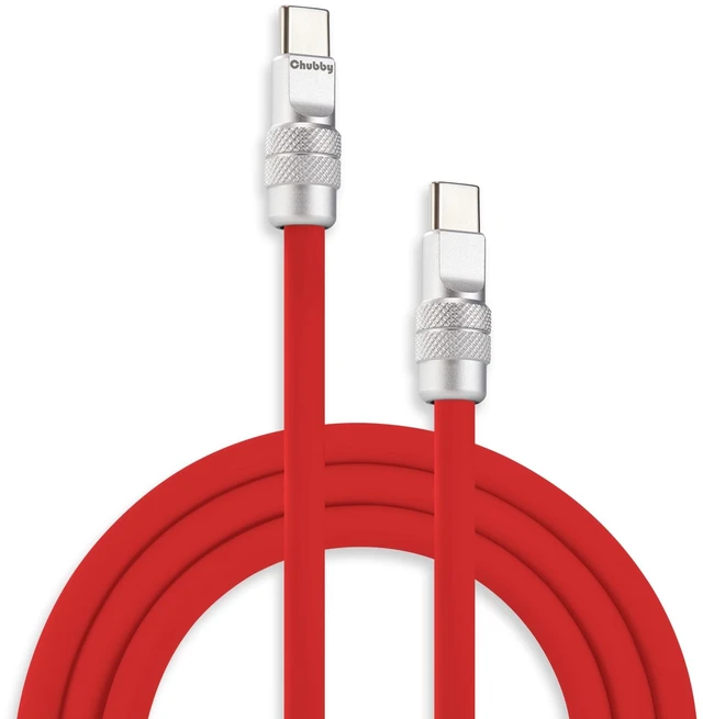 Main image of chubbycable USB C to C 240W Silicone Fast Charging Cable, Red, 8.2FT