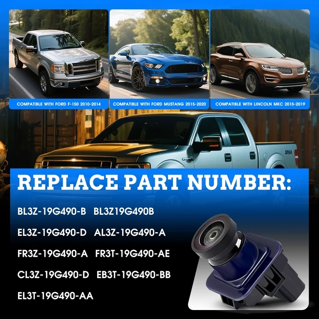 Alt view image 2 of 5 - Backup Rear View Parking Assist Camera for F150 Mustang MKC BL3Z-19G490-B
