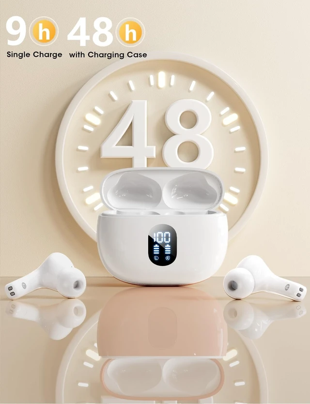 Alt view image 3 of 5 - Wireless Earbuds, Hi-Fi Deep Bass Ear Buds, 48H Playtime In-Ear Headphones