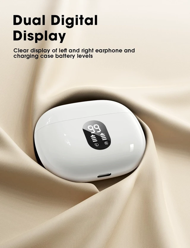 Alt view image 5 of 5 - Wireless Earbuds, Hi-Fi Deep Bass Ear Buds, 48H Playtime In-Ear Headphones