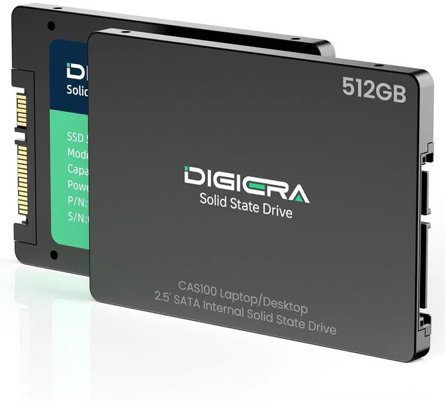 Main image of DIGIERA 512GB 2.5" SATA SSD III, Internal Solid State Read 550MB/s Write 520MS/s, CAS100 Internal SATA SSD for Desktop Laptop PC NAS