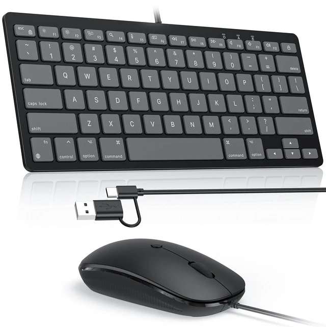 Main image of OMOTON Wired Keyboard and Mouse Combo for Mac, Ergonomic Portable Set