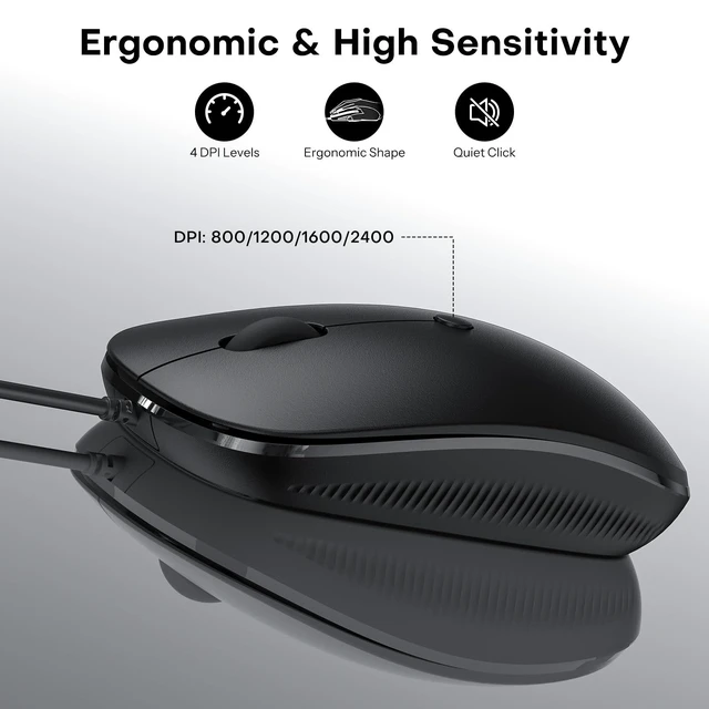 Alt view image 5 of 5 - OMOTON Wired Keyboard and Mouse Combo for Mac, Ergonomic Portable Set