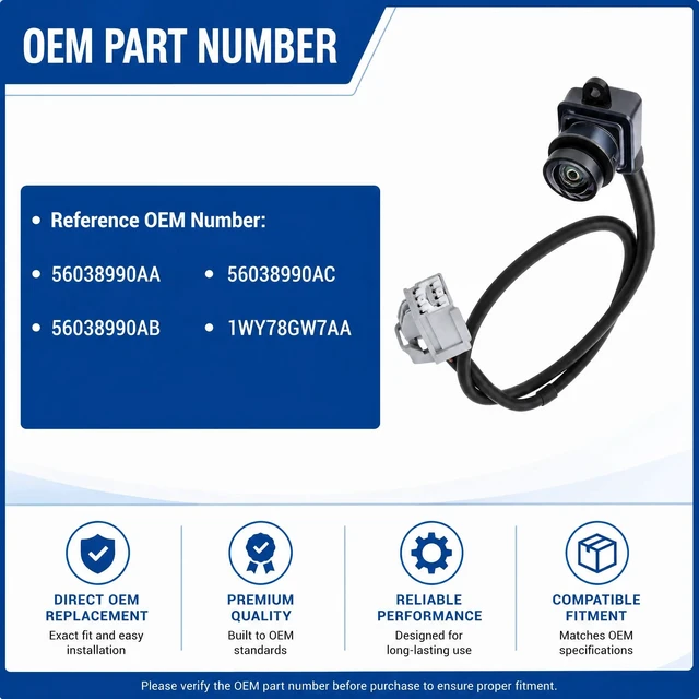 Alt view image 3 of 5 - No. 56038990AA Rear View Backup Reverse Parking Camera/Rear View Camera