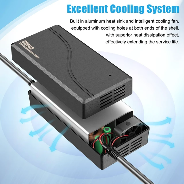 Alt view image 4 of 5 - Cllena AC to DC Converter 20A 250W 110V~240V to 12V Converter Car Cigarette Lighter Socket Power Adapter AC/DC Power Supply Transformer for Inflator, Car Refrigerator, Car Vacuum Cleaner, etc.