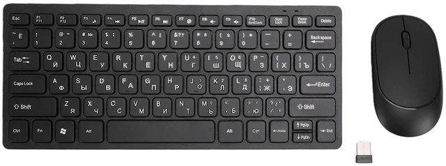 Main image of Russian Keyboard Mouse Set, 78 Keys Slim 2.4G Wireless Keyboard and Mouse Combo for PC Laptop Russian Speakers and Learners ABS Material