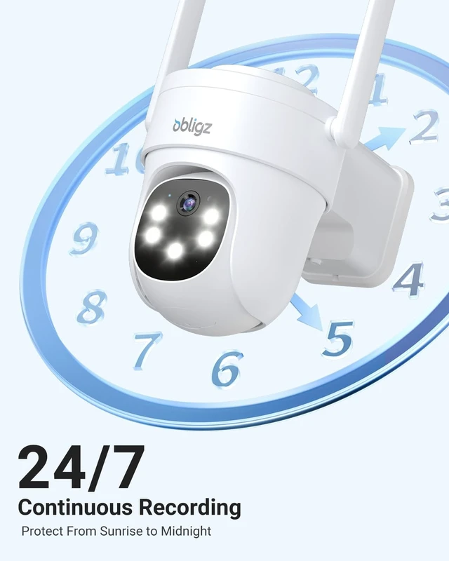 Alt view image 5 of 5 - obligz AOV 24/7 Recording Solar Camera Security Outdoor, 4-Cam Solar Kit