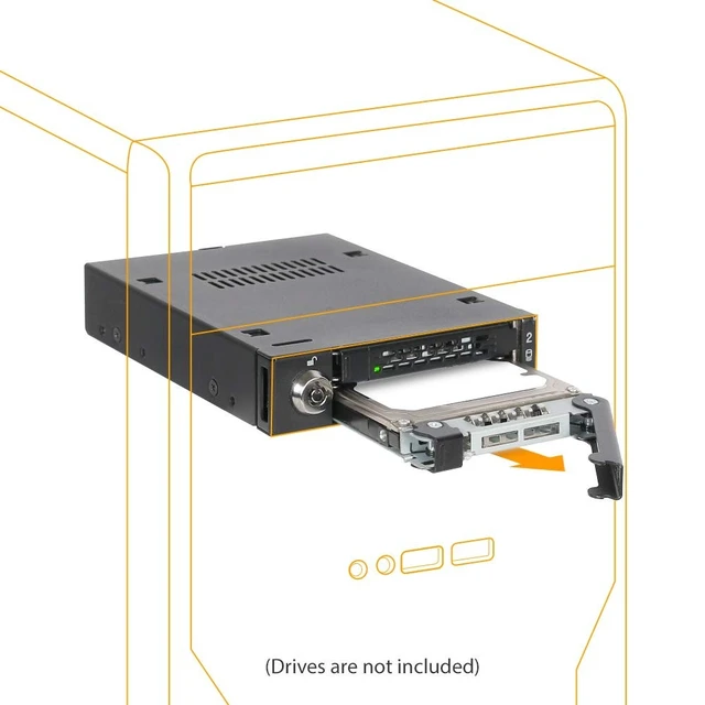 Alt view image 2 of 5 - ICY DOCK Full Metal 2 Bay 2.5 SATA/SAS HDD & SSD Mobile Rack for External 3.5" Drive Bay ^^ ToughArmor MB992SK-B