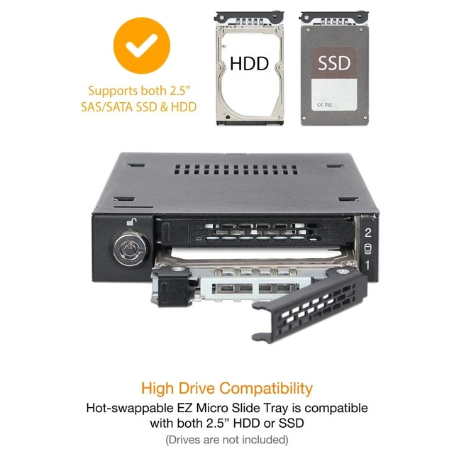 Alt view image 4 of 5 - ICY DOCK Full Metal 2 Bay 2.5 SATA/SAS HDD & SSD Mobile Rack for External 3.5" Drive Bay ^^ ToughArmor MB992SK-B