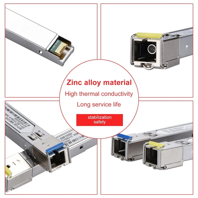 Alt view image 5 of 5 - 6 Pack 3KM SC Connector SFP Module, 1.25G Single-Mode Fiber SC Simplex Connector 1000BASE BiDi 1310nm/1550nm 3km SFP Transceiver Module