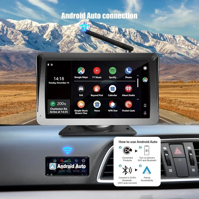 Alt view image 2 of 5 - Wireless Solar Bluetooth Back up Rear View Camera for Truck,7" Radio Apple Carplay Android Auto Touch Screen Monitor,Solar Magnetic Camera for RV Cargo Trailer Camper Trailer Pickup