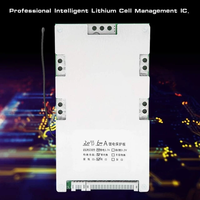 Alt view image 2 of 5 - 72V 20S Lithium Battery , 60A Protection Board with Balance Charging, PCB Battery Management System for Li-ion Battery Pack (20S 72V 60A)