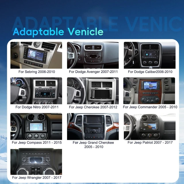 Alt view image 2 of 5 - Android Car Stereo for Jeep Wrangler 2007-2018 & Jeep Compass 2011-2015 with Wireless CarPlay Android Auto, Orderich 4G+64G 7 Inch Car Radio GPS Navigation WiFi SWC Bluetooth FM with Backup Cam