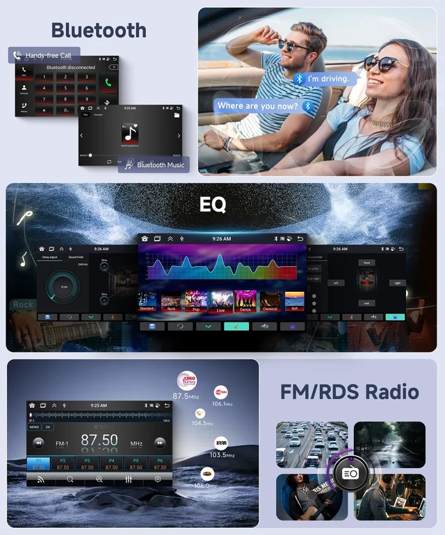 Alt view image 5 of 5 - Android Car Stereo for Jeep Wrangler 2007-2018 & Jeep Compass 2011-2015 with Wireless CarPlay Android Auto, Orderich 4G+64G 7 Inch Car Radio GPS Navigation WiFi SWC Bluetooth FM with Backup Cam