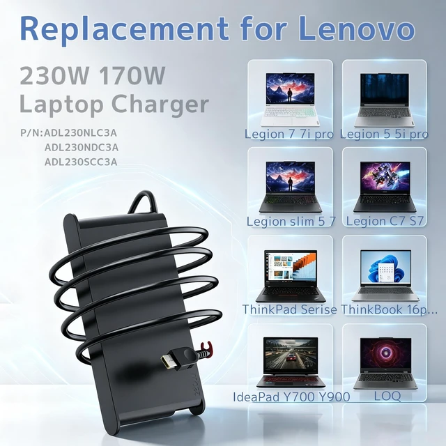 Alt view image 5 of 5 - 230W 20V 11.5A Laptop Charger Fit for Lenovo Legion 5 7 Thinkpad P Series