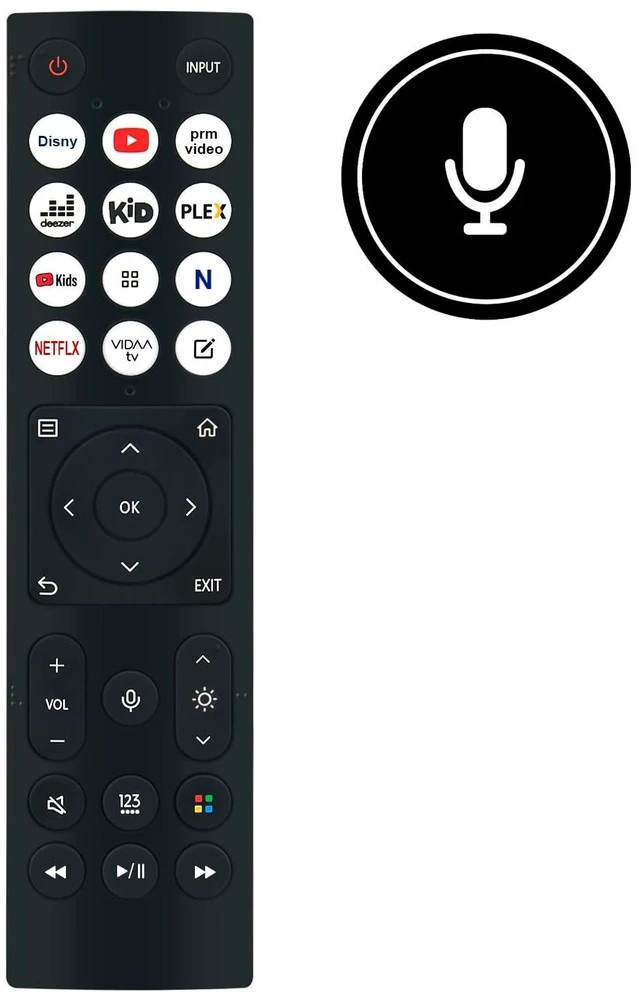 Alt view image 2 of 5 - New ERF3E96H Replacement Voice Remote Control Compatible with Hisense TV