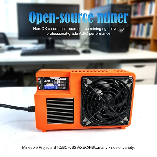 Alt view image 2 of 5 - Bitcoin Home Miner NerdQX 8.0TH/s, Open Source Home Miner with Four BM1370 ASIC Chips, Dual-Fan Plug-and-Play, 170W 2.4G WiFi and Quiet for Crypto Machine Bitcoin Miner for Beginners