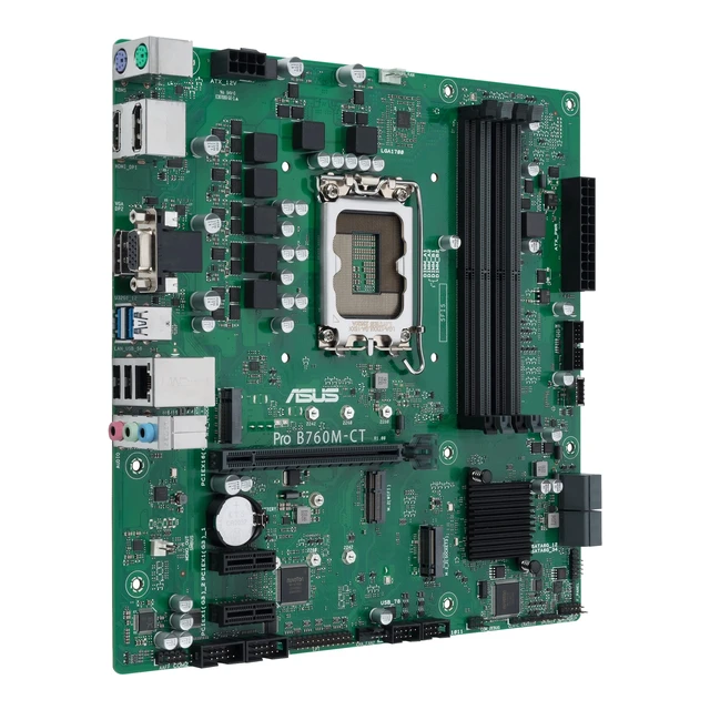 Alt view image 3 of 5 - ASUS Pro B760M-CT-CSM Intel LGA1700(13th&12th Gen)mATX commercial motherboard,DDR5,PCIe 4.0,2xM.2 PCIe 4.0 slots,front USB 3.2 Gen 1 Type-C,D-Sub,TPM IC onboard,Q-LED Core,Mono-out header,SMBUS