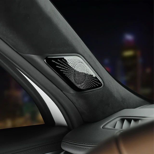 Alt view image 2 of 5 - Amzcar Alloy Car Door Speaker Cover Tweeter Audio Speaker Cover Trim Compatible with Hyundai Santa FE 2024-2025 Accessories (Black)
